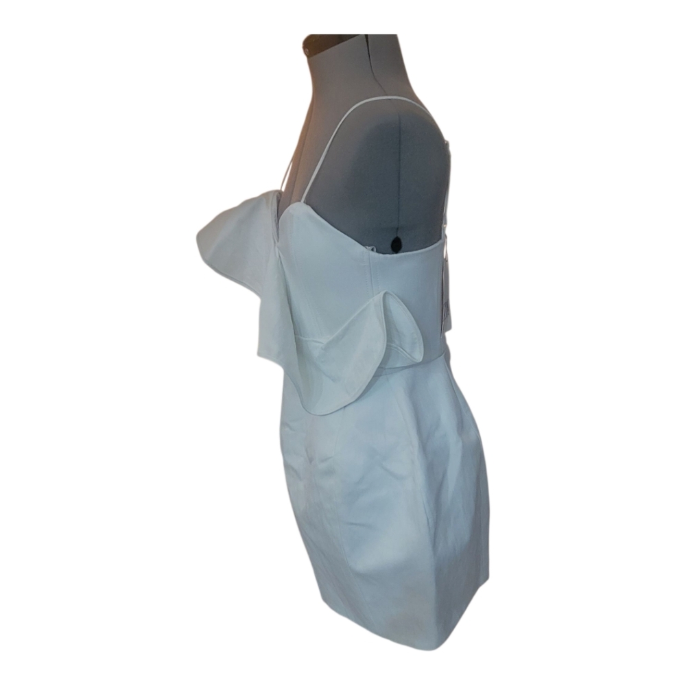 Zara White Ruffled Mini Dress - Picture 5 of 12